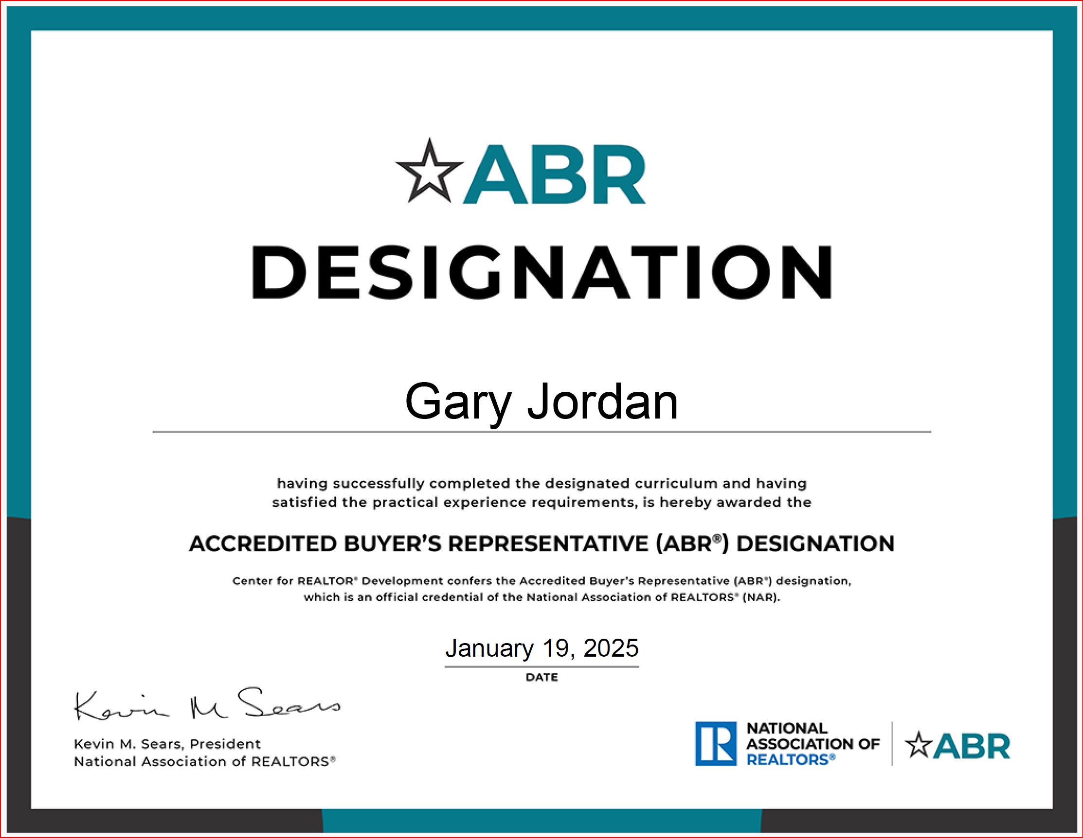 ABR Designation Gary Jordan